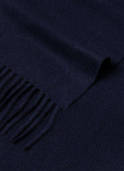 Cashmere Woven Scarf in Navy
