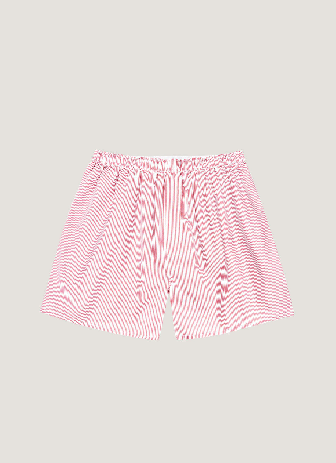 Men's Classic Boxer Shorts in White/Red/Navy Pinstripe