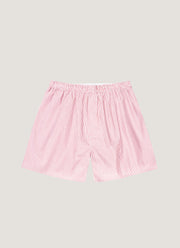Men's Classic Boxer Shorts in White/Red/Navy Pinstripe