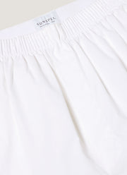 Men's Long Cut Classic Boxer Shorts in White
