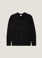 Men's Extra-Fine Merino Cardigan in Black
