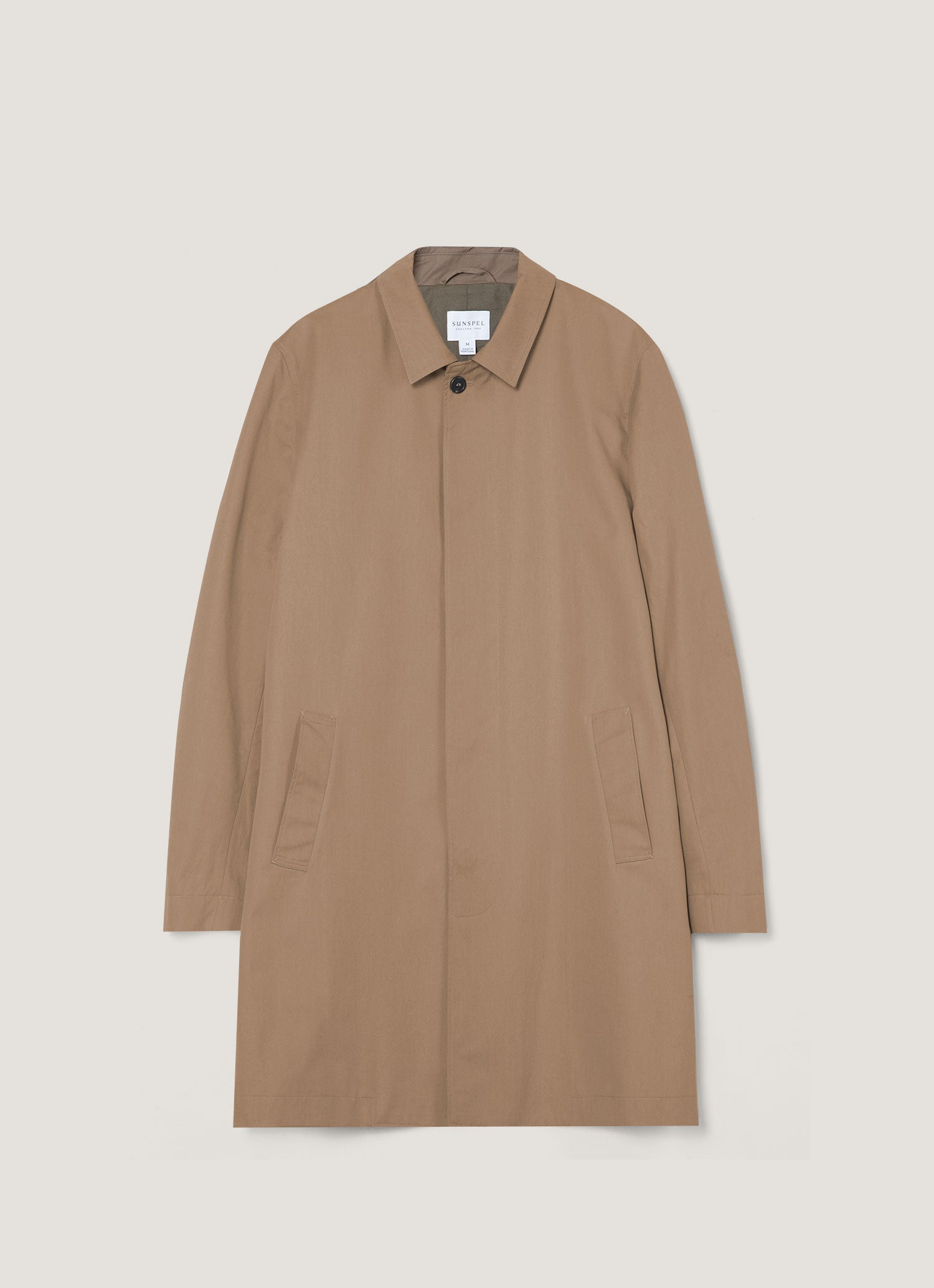 Men's Showerproof Cotton Mac in Dark Stone