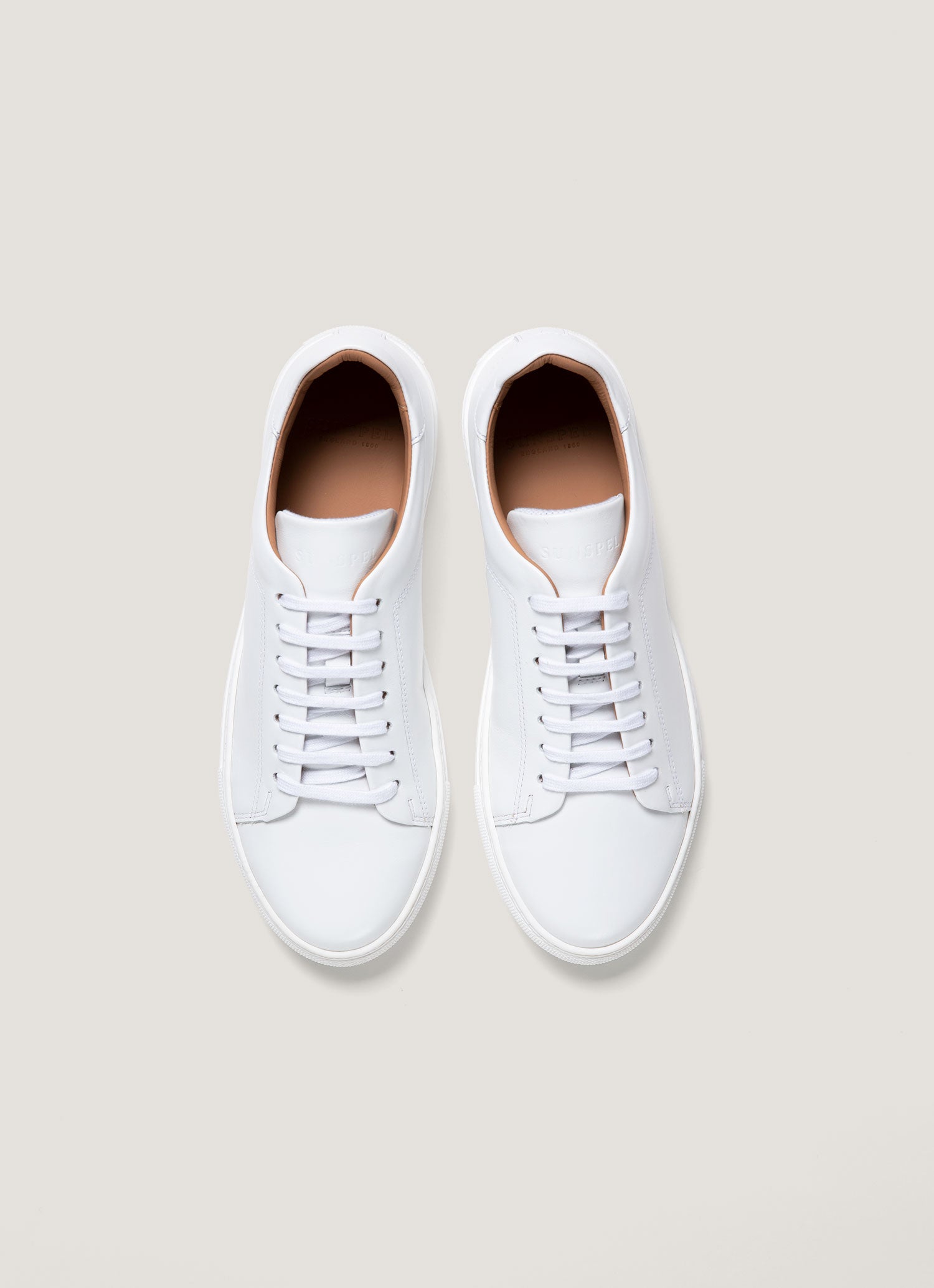 Men's Leather Tennis Shoe in White