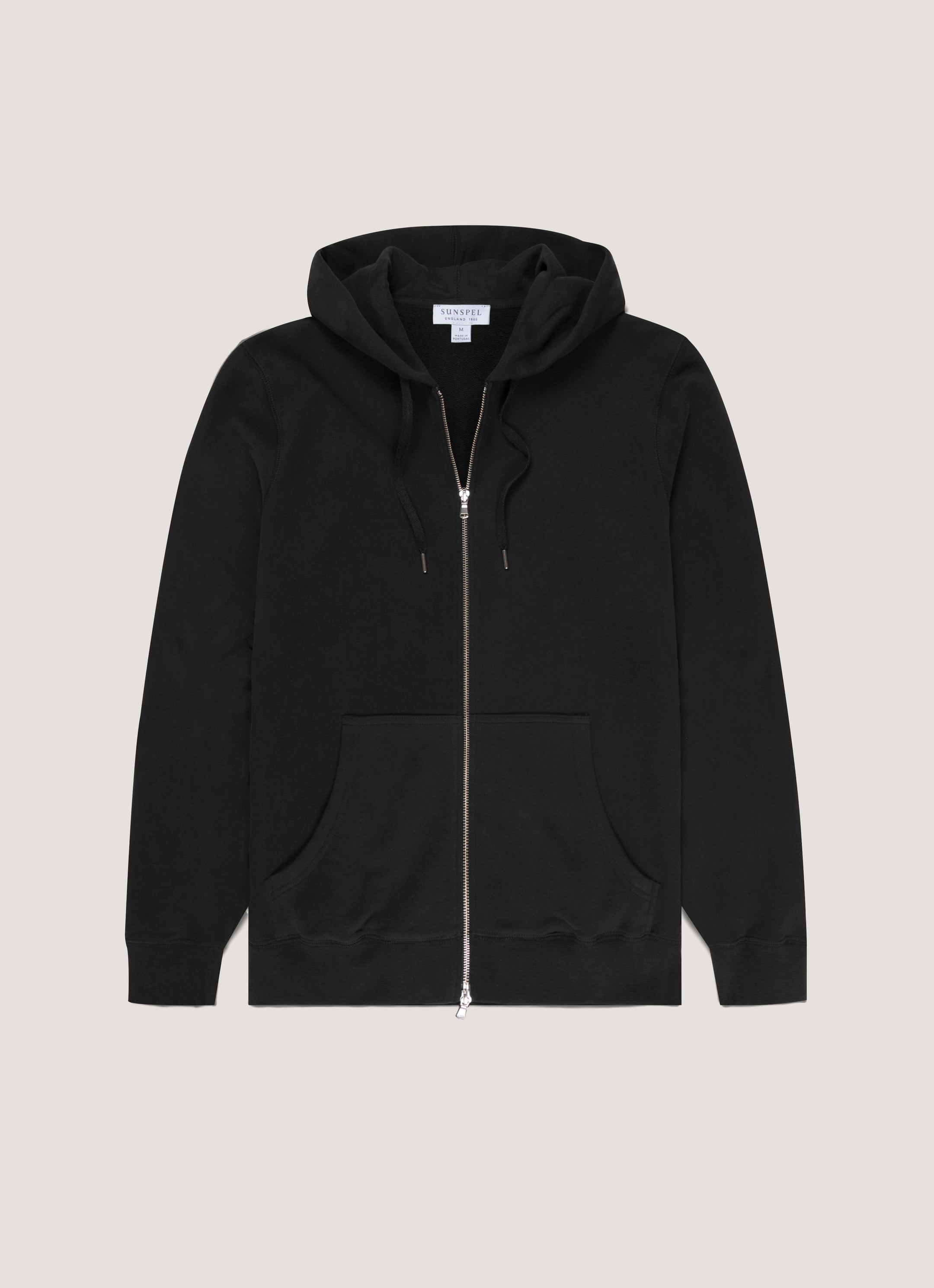 Men's Loopback Zip Hoodie in Black