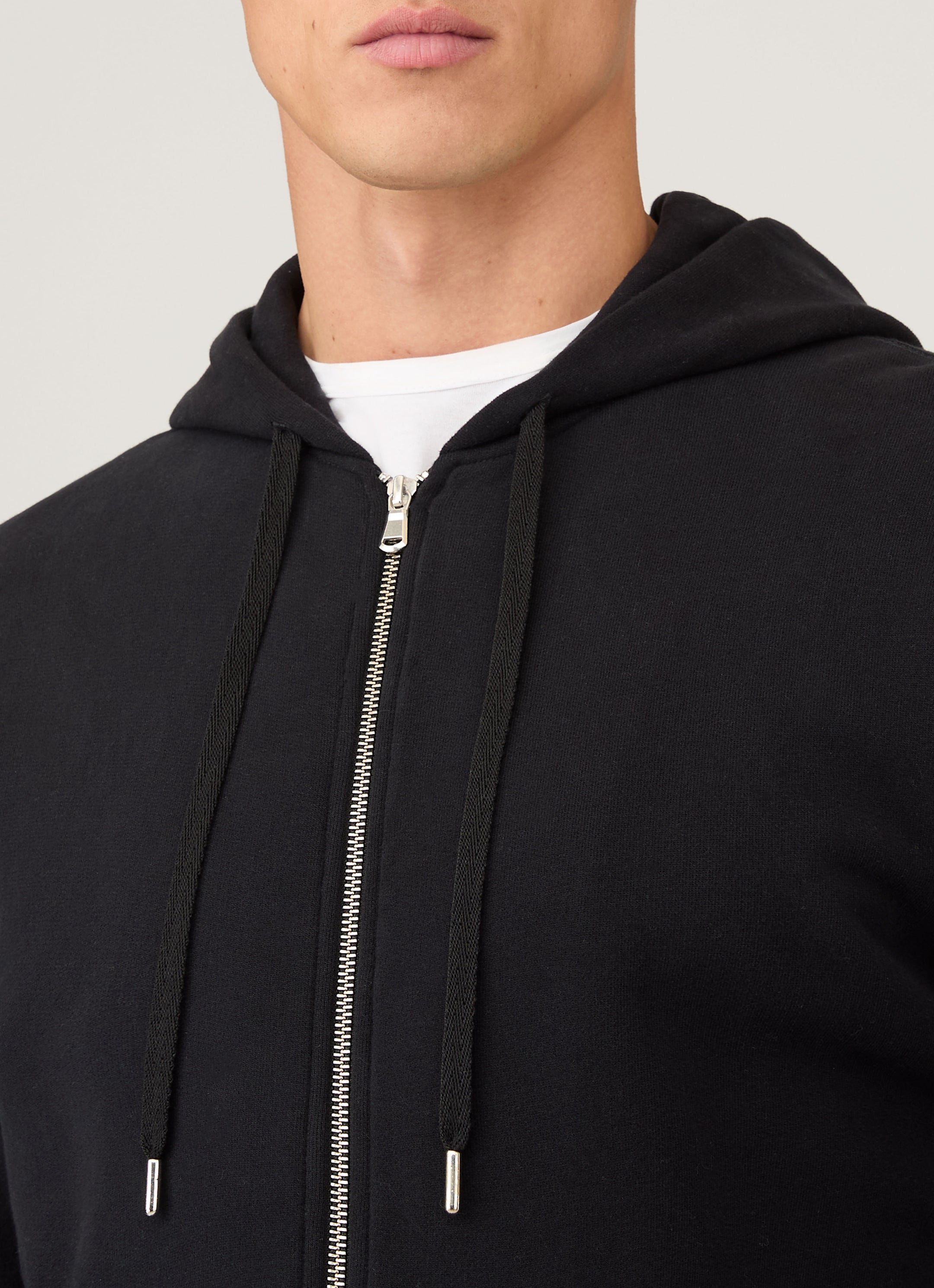 Men's Loopback Zip Hoodie in Black