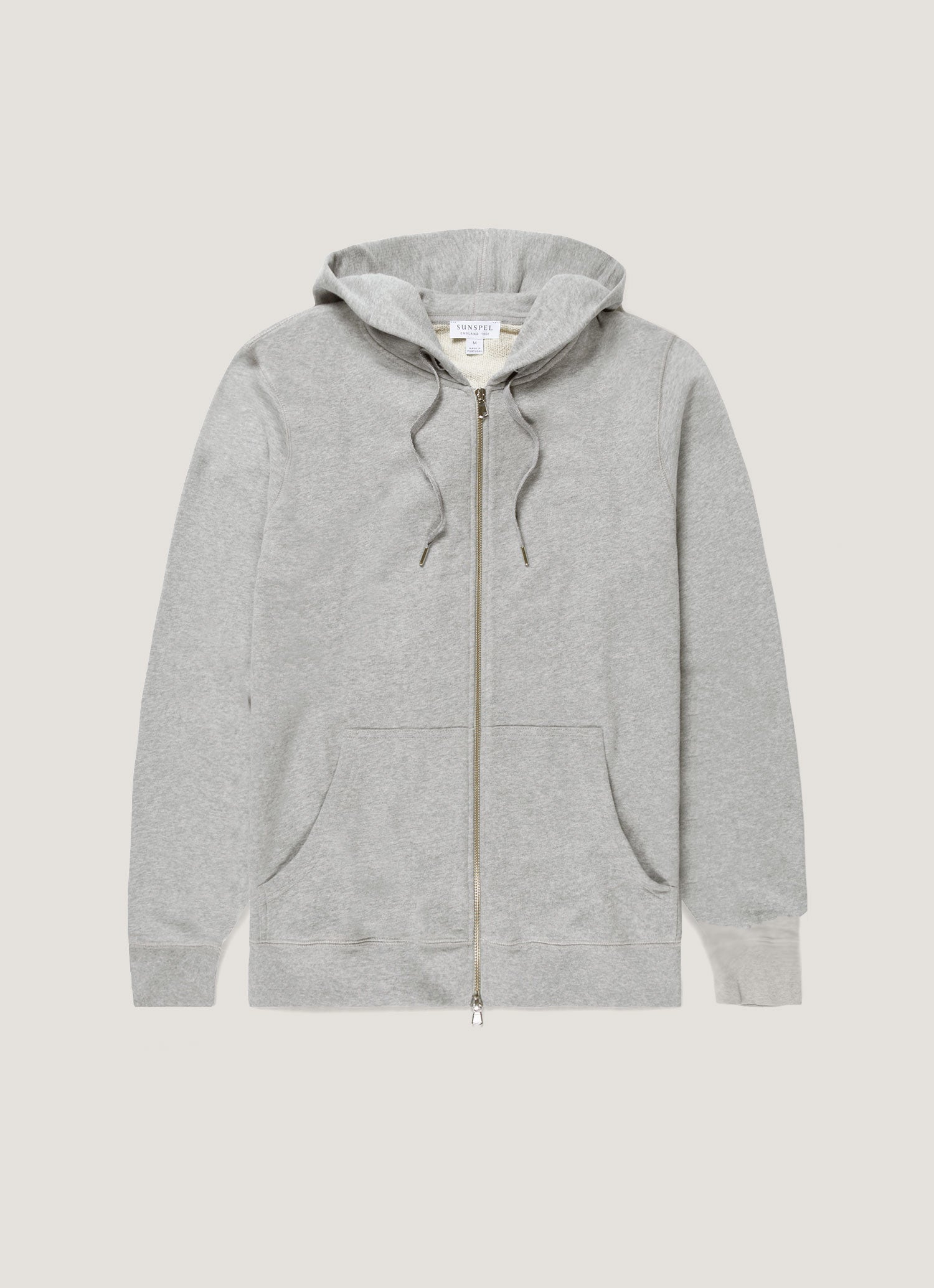 Men's Loopback Zip Hoodie in Grey Melange