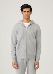 Men's Loopback Zip Hoodie in Grey Melange