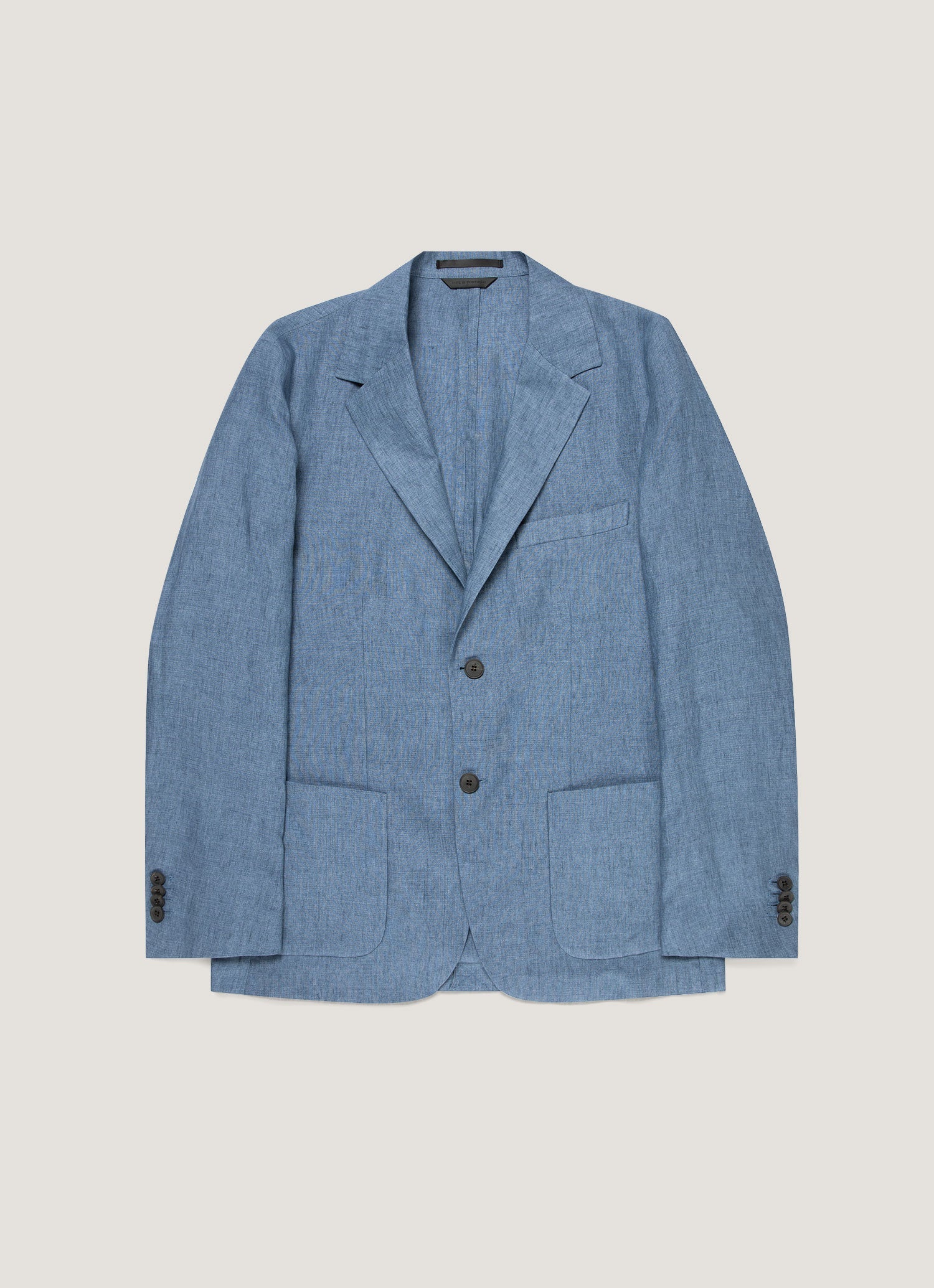 Men's Linen Blazer in Soft Denim Melange