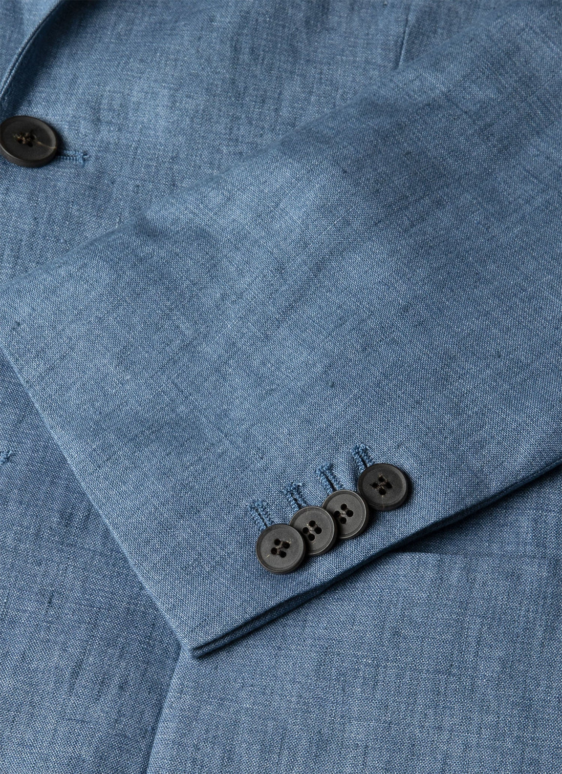 Men's Linen Blazer in Soft Denim Melange