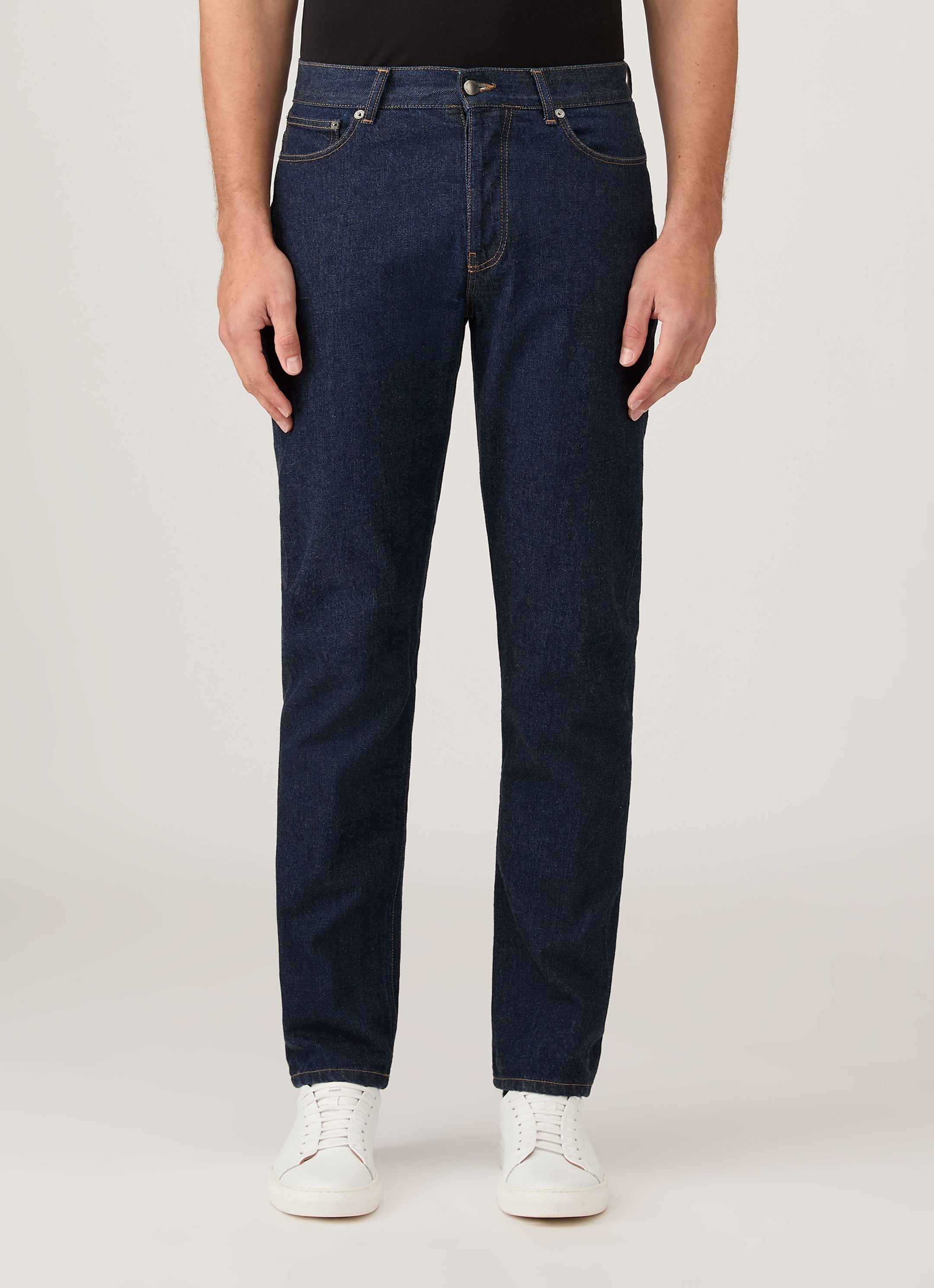 Men's Regular Fit Jeans in Rinse Wash Denim