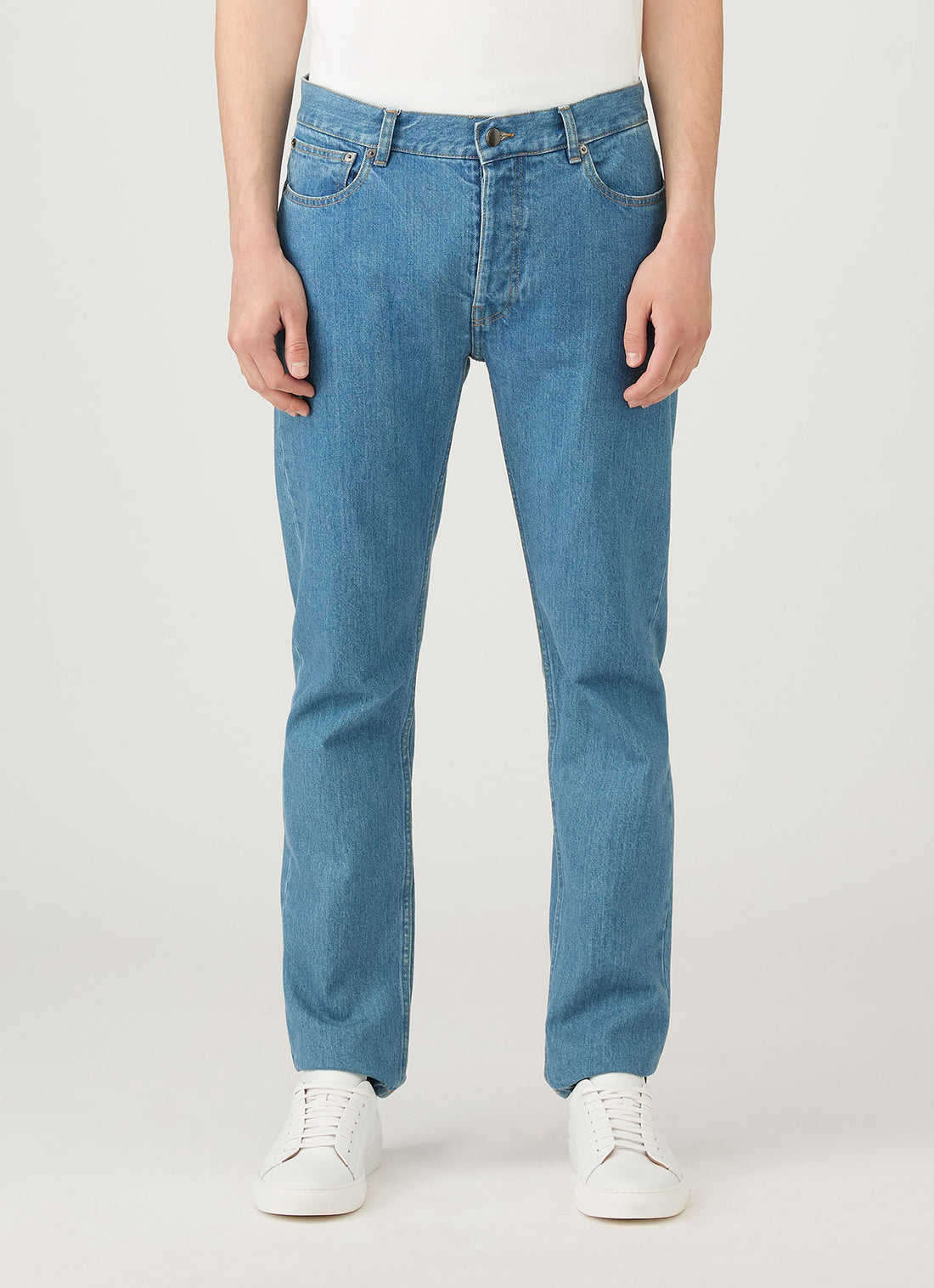 Men's Regular Fit Jeans in Mid Wash Denim