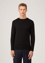 Men's Extra-Fine Merino Crew Neck in Black