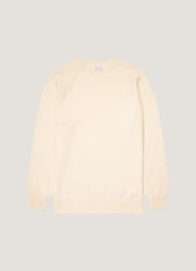 Men's Lambswool Crew Neck Jumper in Ecru