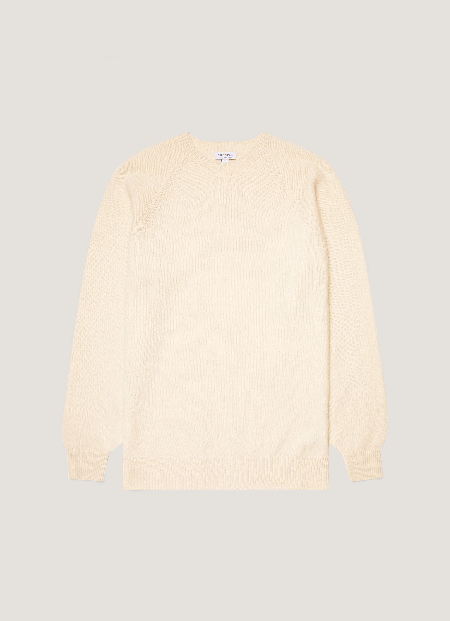 Men's Lambswool Crew Neck Jumper in Ecru