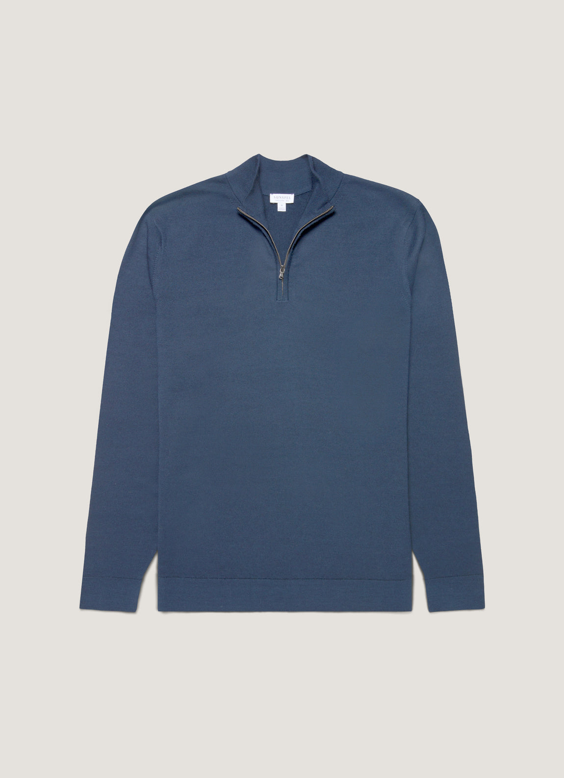 Men's Extra-Fine Merino Zip Neck in Slate Blue