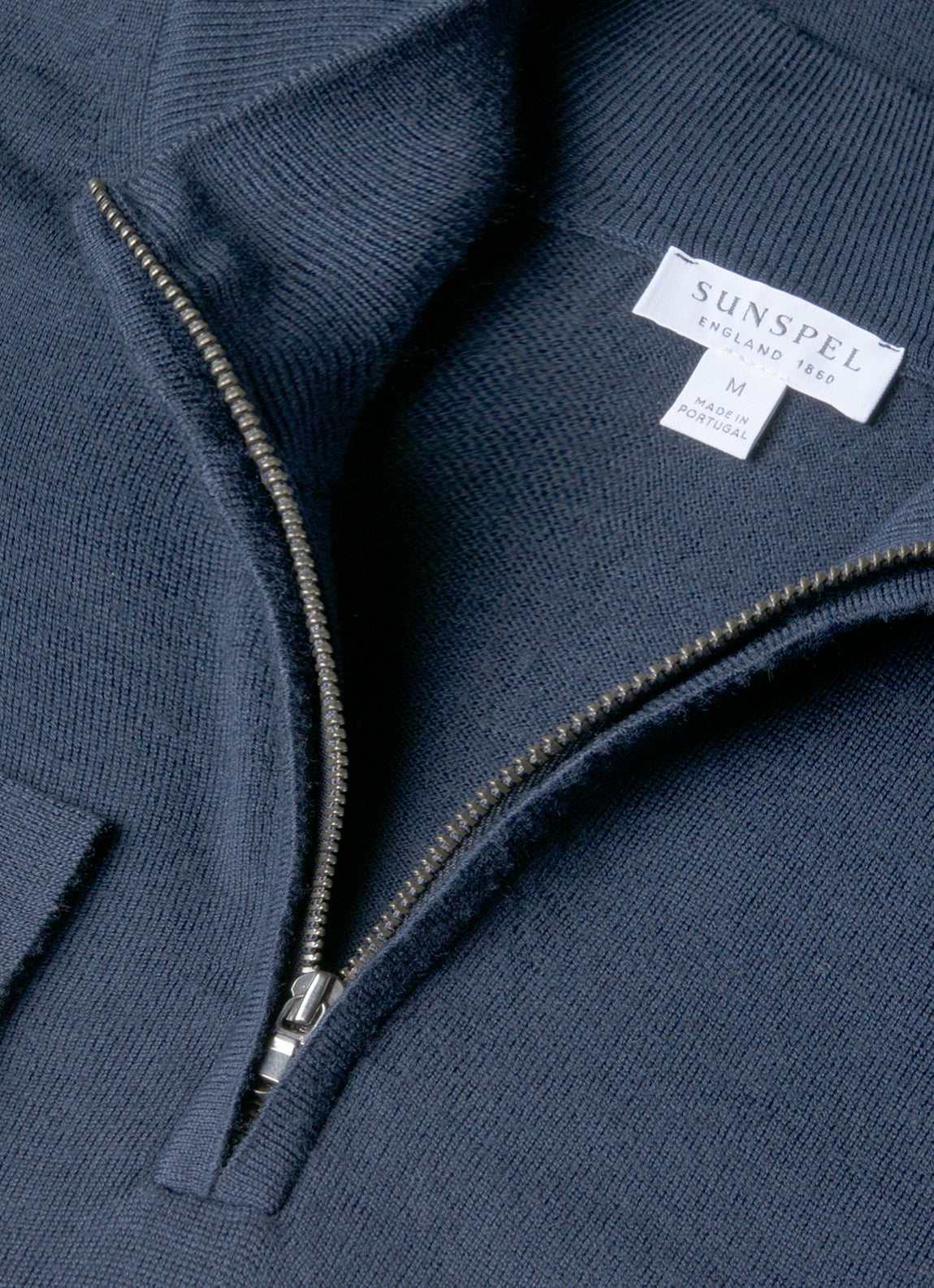 Men's Extra-Fine Merino Zip Neck in Slate Blue