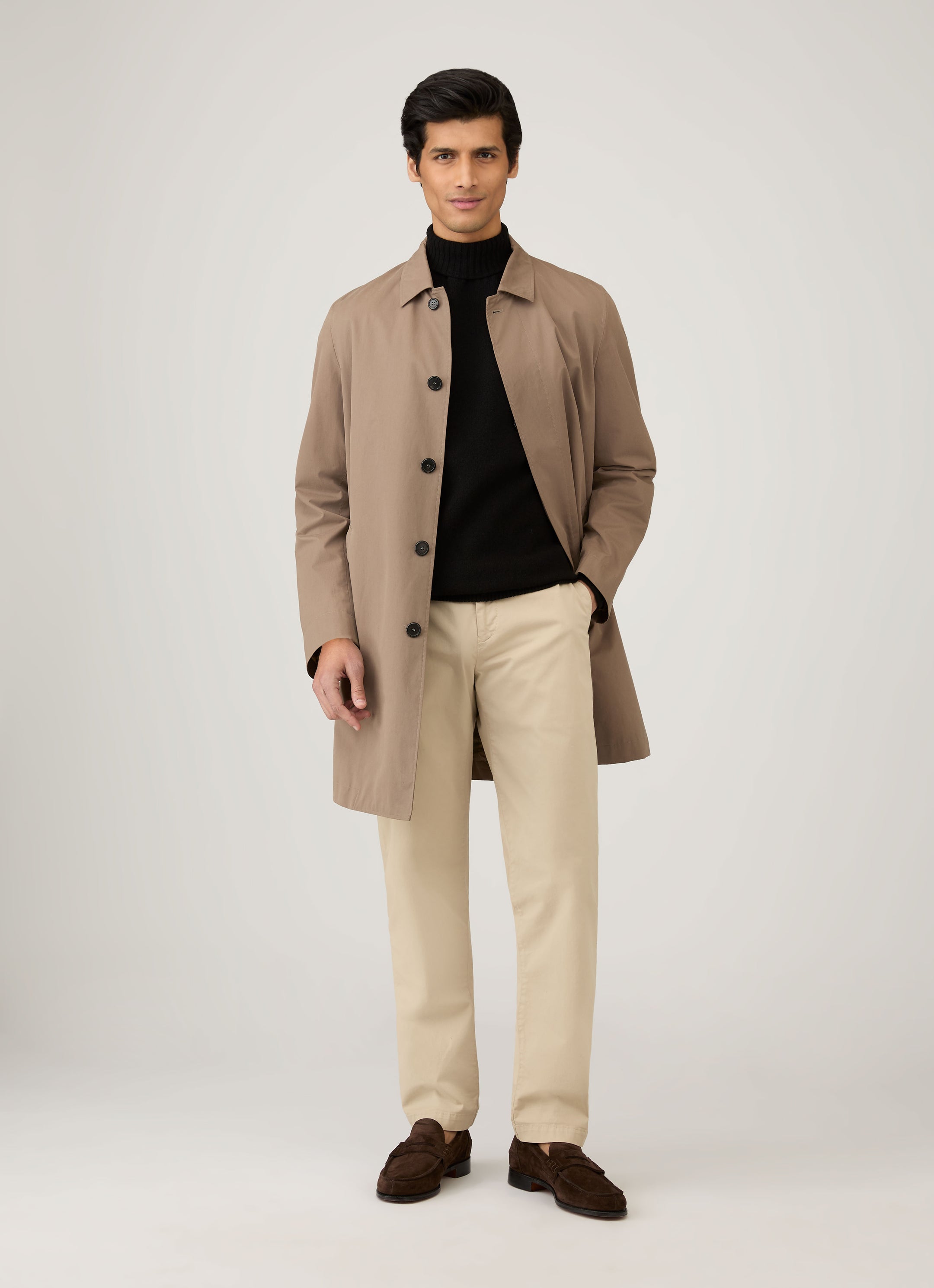 Men's Lambswool Roll Neck in Black