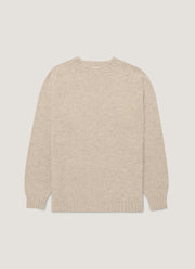 Men's Shetland Crew Neck Jumper in Oatmeal Melange
