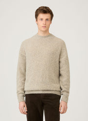 Men's Shetland Crew Neck Jumper in Oatmeal Melange