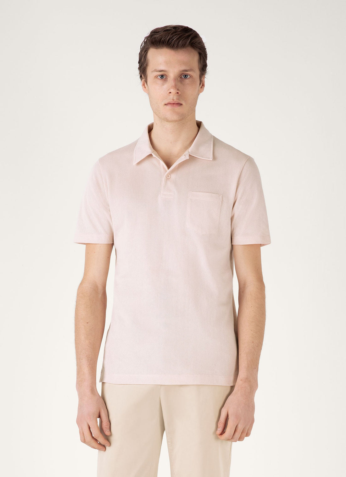Men's Riviera Polo Shirt in Pastel Pink