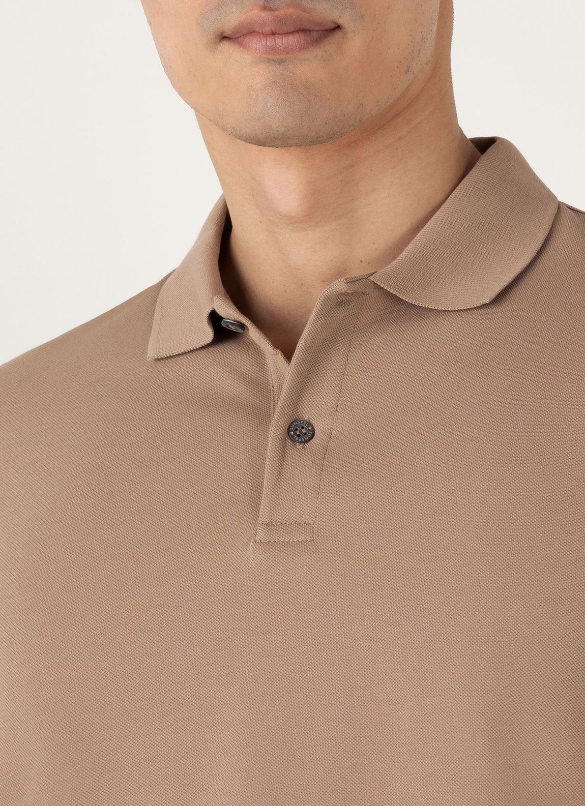 Men's Piqué Polo Shirt in Dune