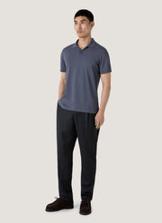 Men's Piqué Polo Shirt in Slate Blue