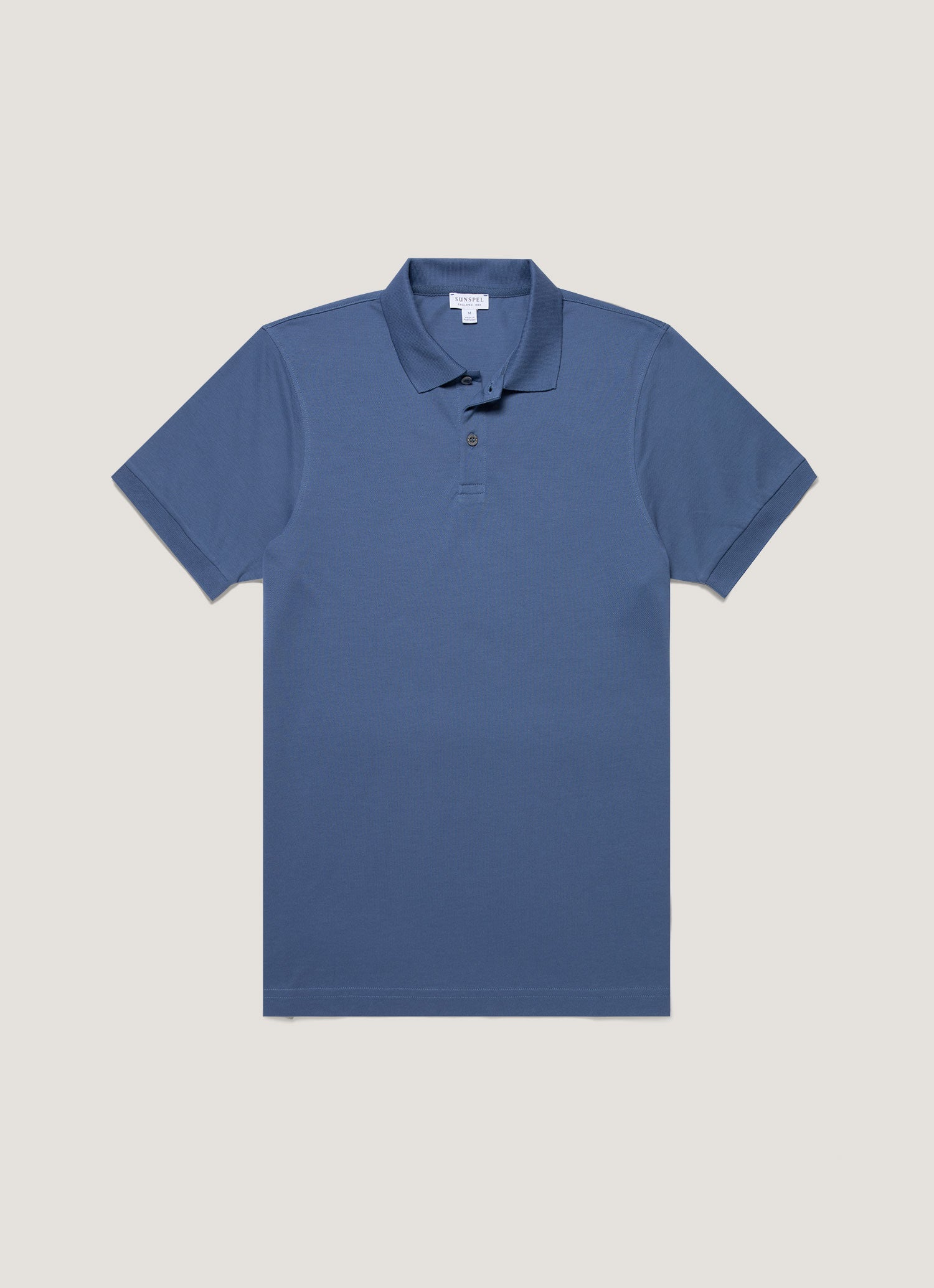 Men's Piqué Polo Shirt in Soft Denim