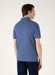Men's Piqué Polo Shirt in Soft Denim