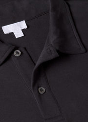 Men's Sea Island Cotton Riviera Polo Shirt in Black