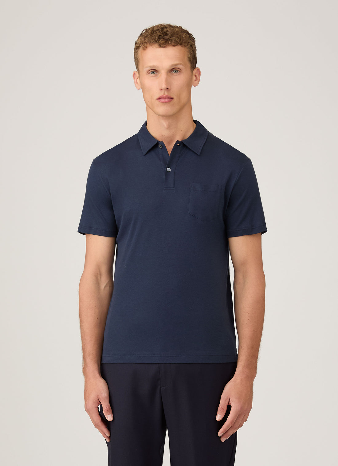 Men's Sea Island Cotton Riviera Polo Shirt in Navy