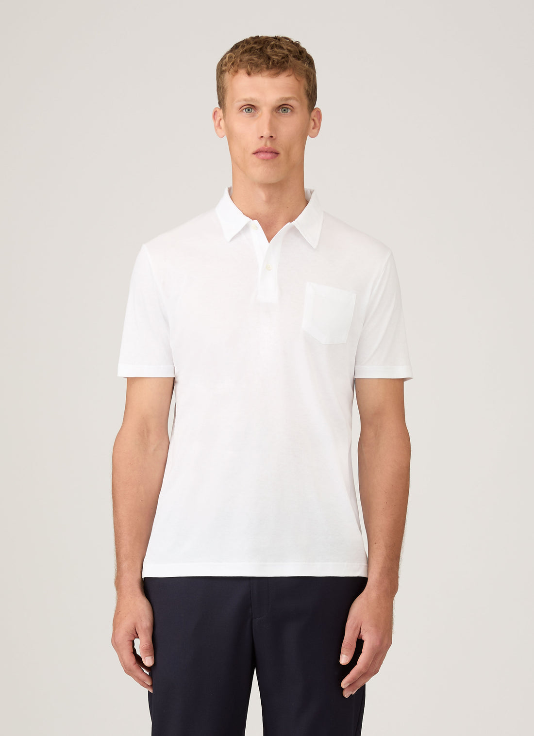Men's Sea Island Cotton Riviera Polo Shirt in White