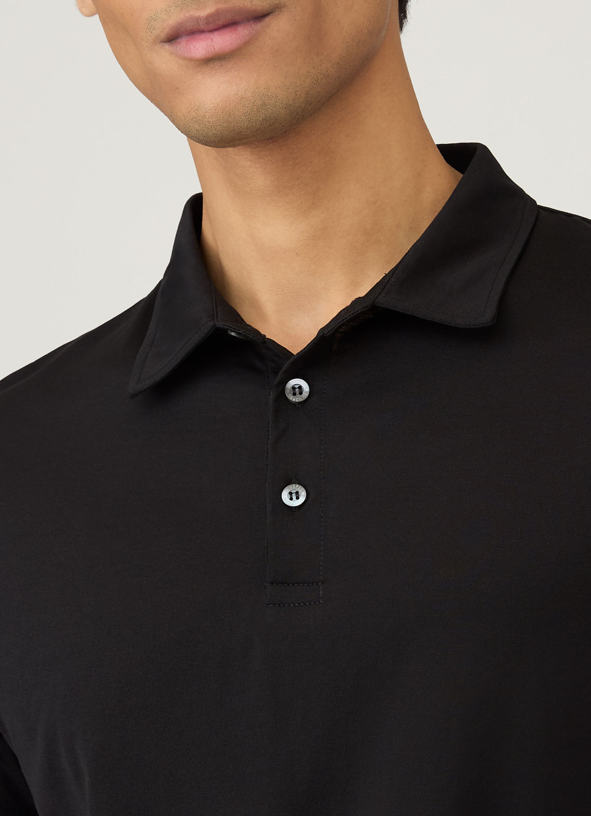 Men's Jersey Classic Polo Shirt in Black