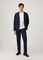 Men's Long Sleeve Piqué Polo Shirt in White