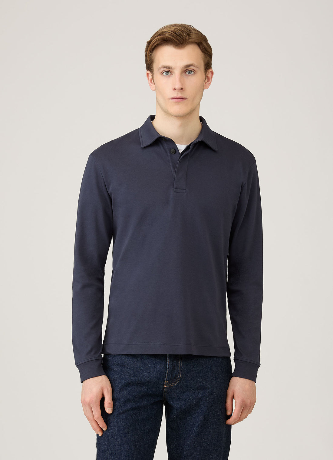 Men's Heavyweight Rugby Polo Shirt in Navy