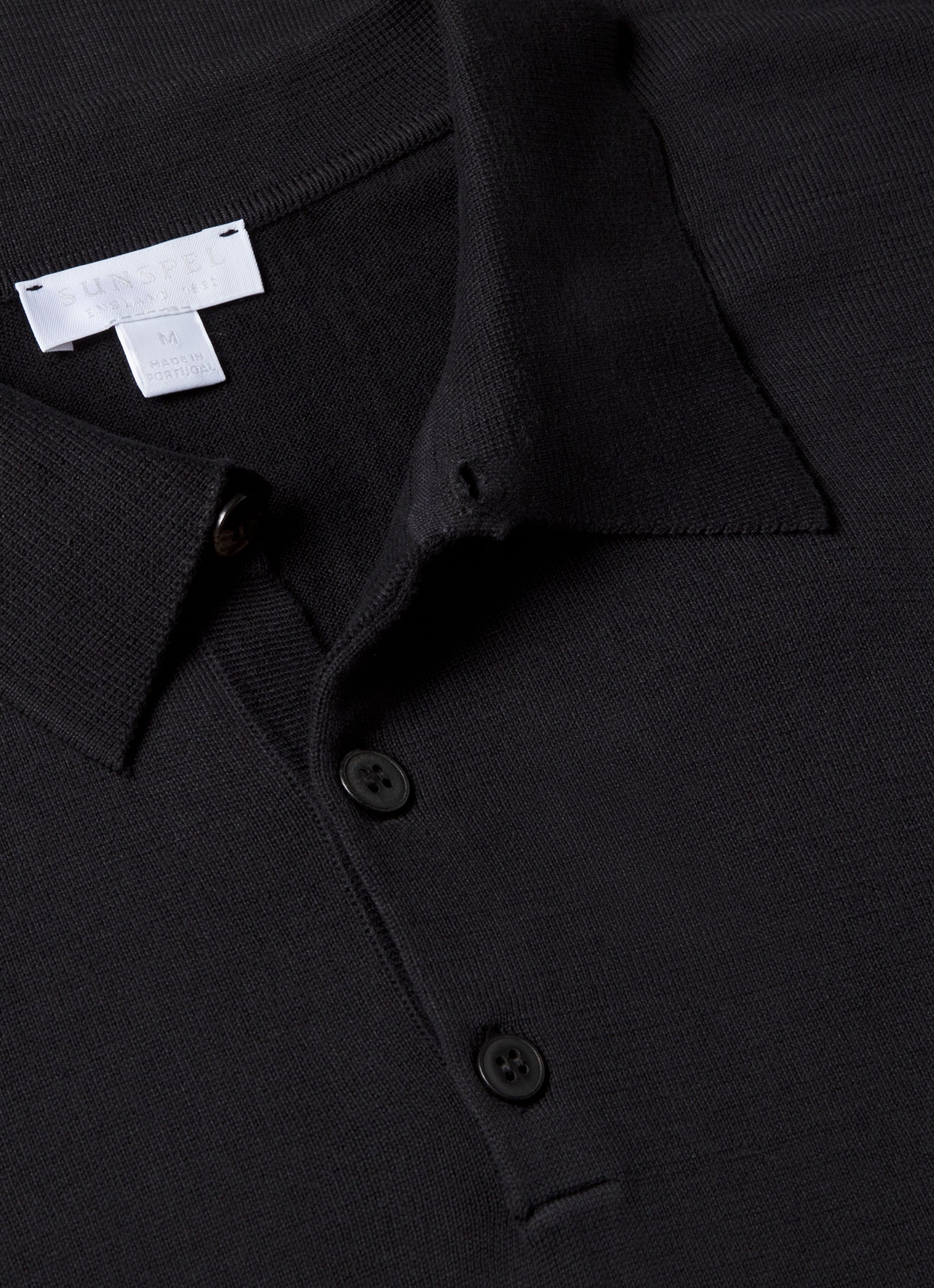 Men's Sea Island Cotton Polo Shirt in Black