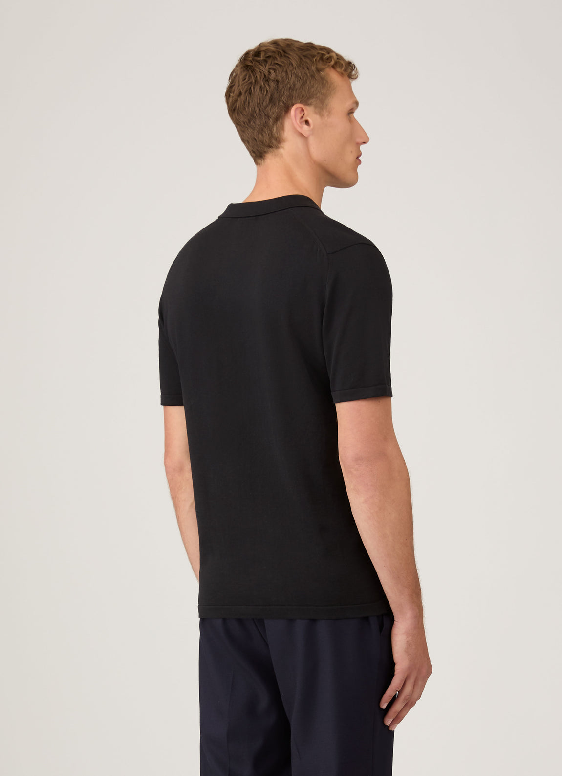 Men's Sea Island Cotton Polo Shirt in Black
