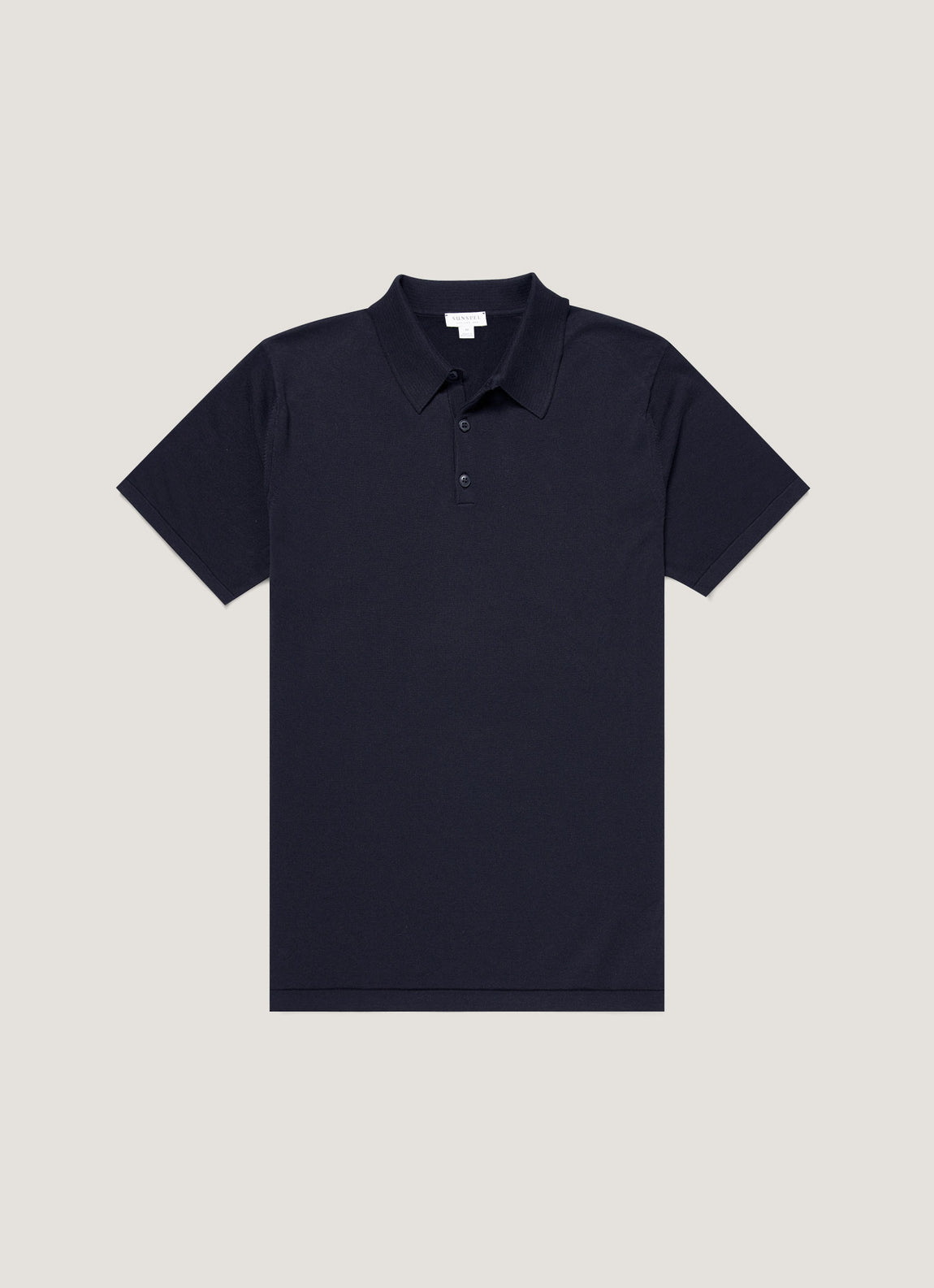 Men's Sea Island Cotton Polo Shirt in Light Navy