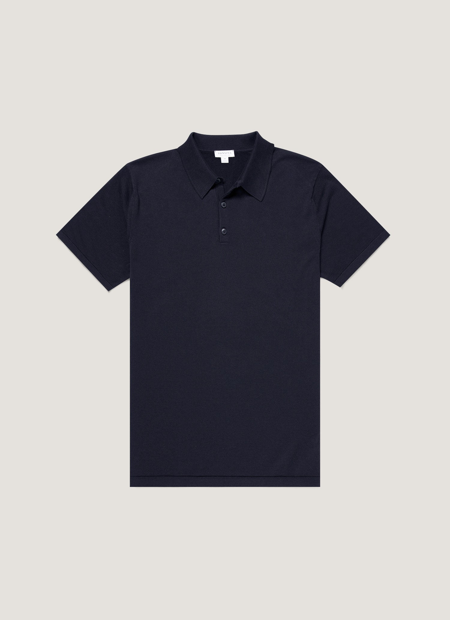 Men's Sea Island Cotton Polo Shirt in Light Navy