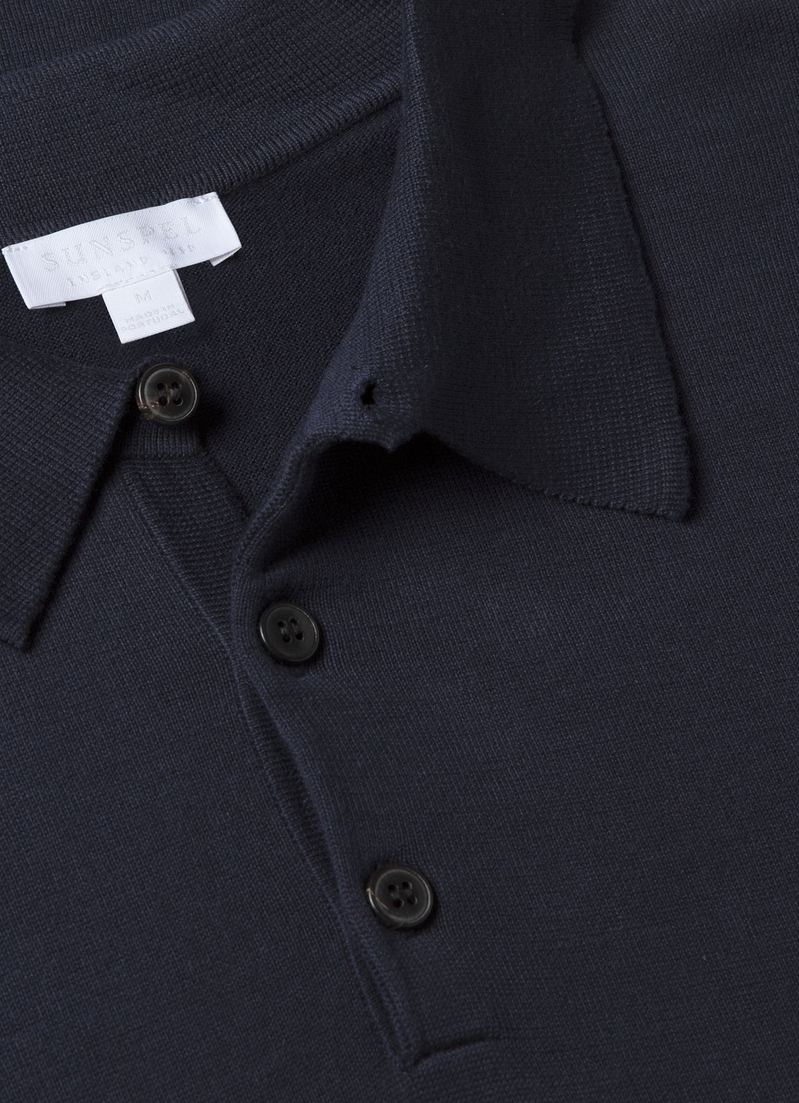 Men's Sea Island Cotton Polo Shirt in Light Navy
