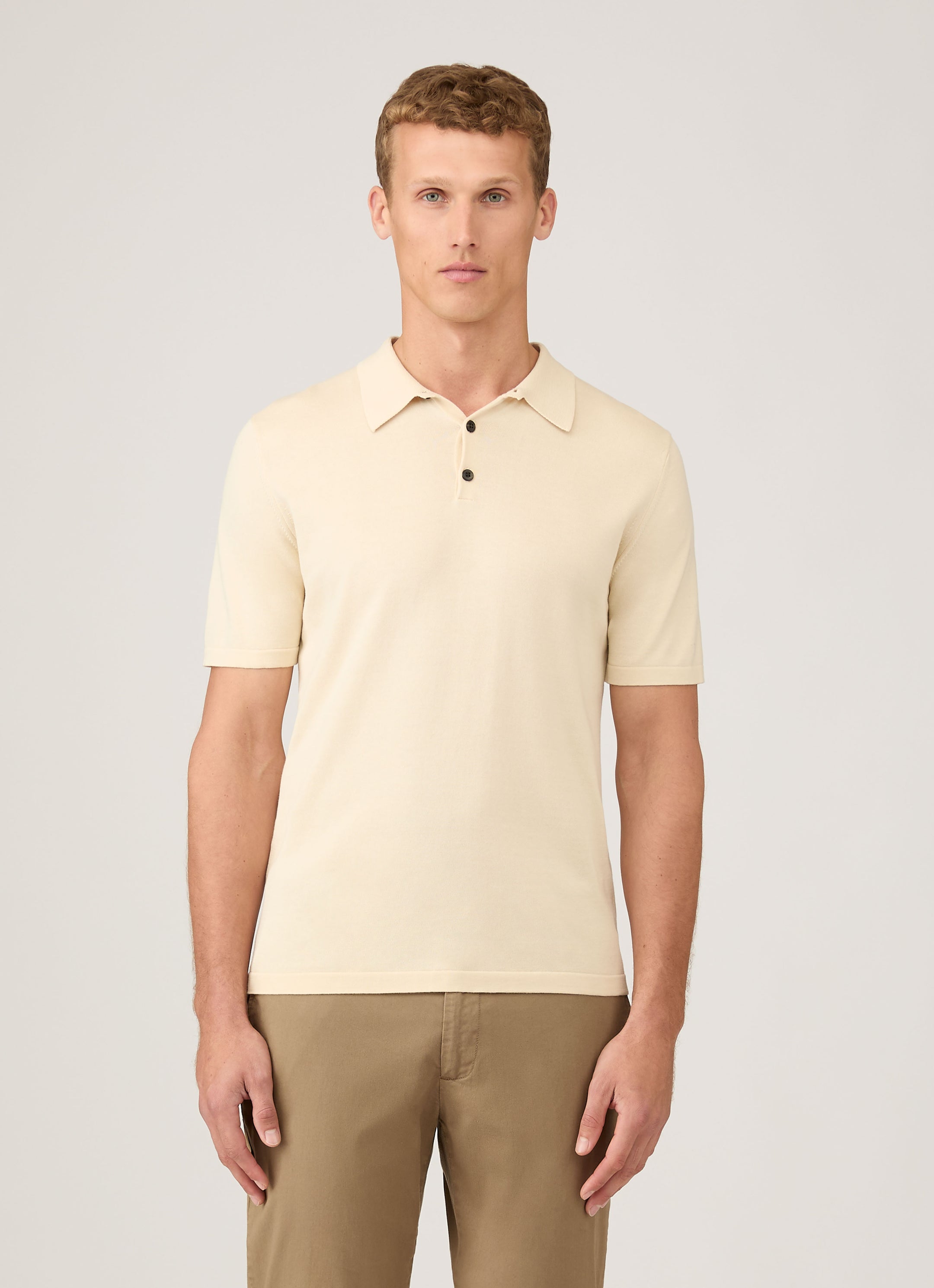 Men's Sea Island Cotton Polo Shirt in Undyed