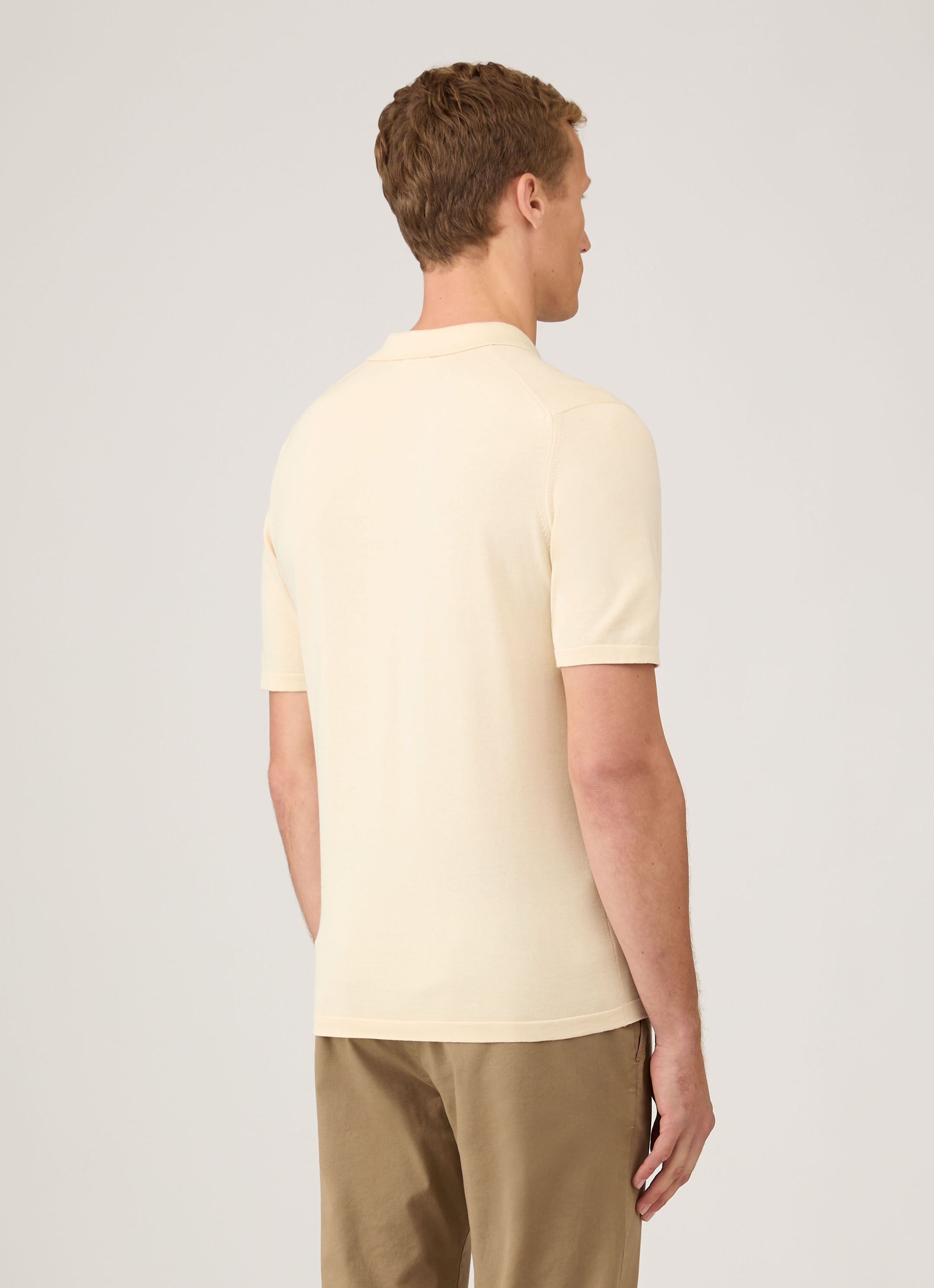 Men's Sea Island Cotton Polo Shirt in Undyed
