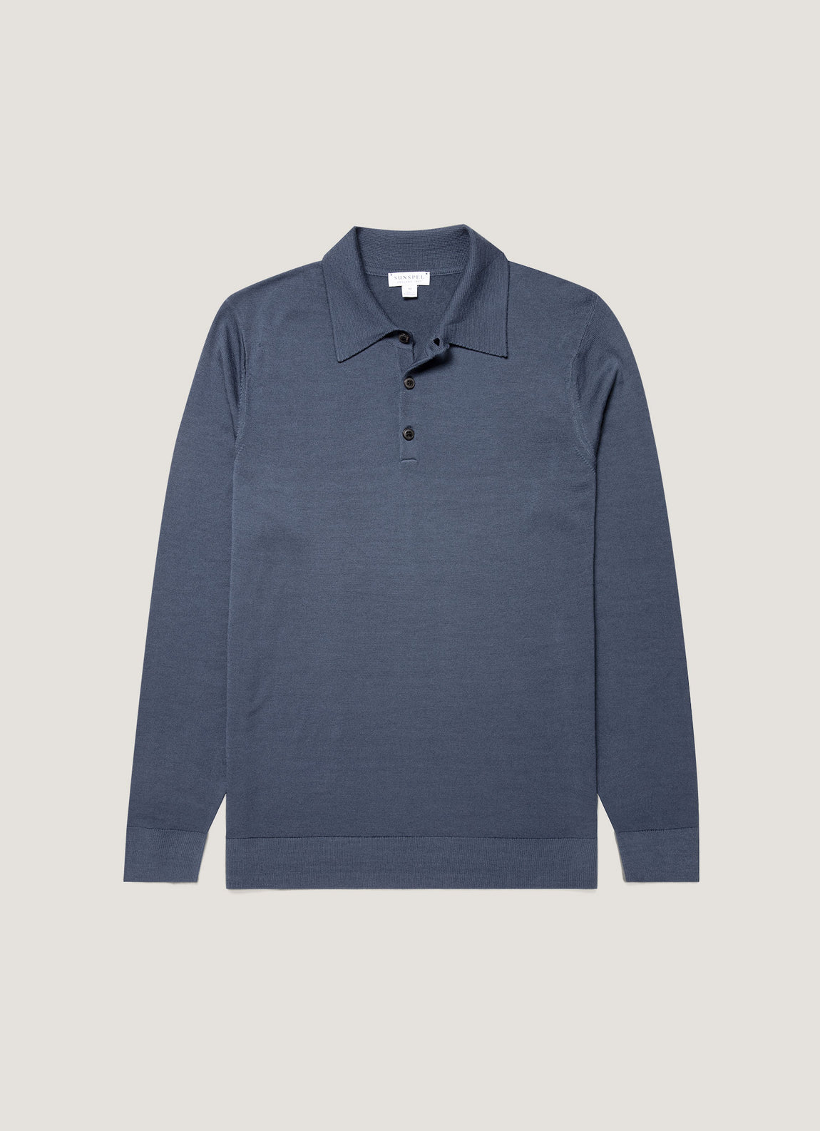 Men's Extra-Fine Merino Polo Shirt in Slate Blue