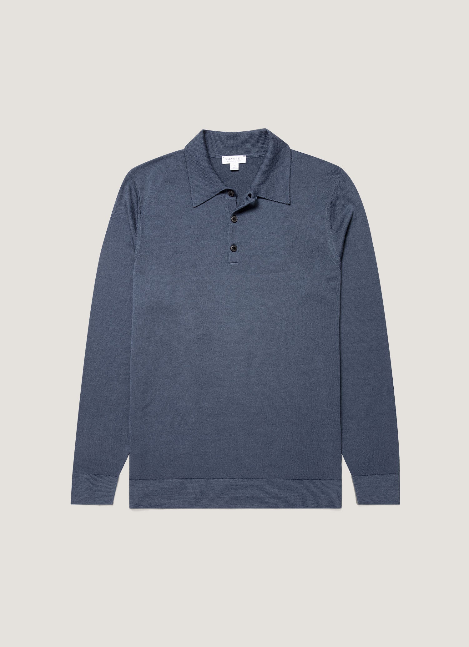 Men's Extra-Fine Merino Polo Shirt in Slate Blue