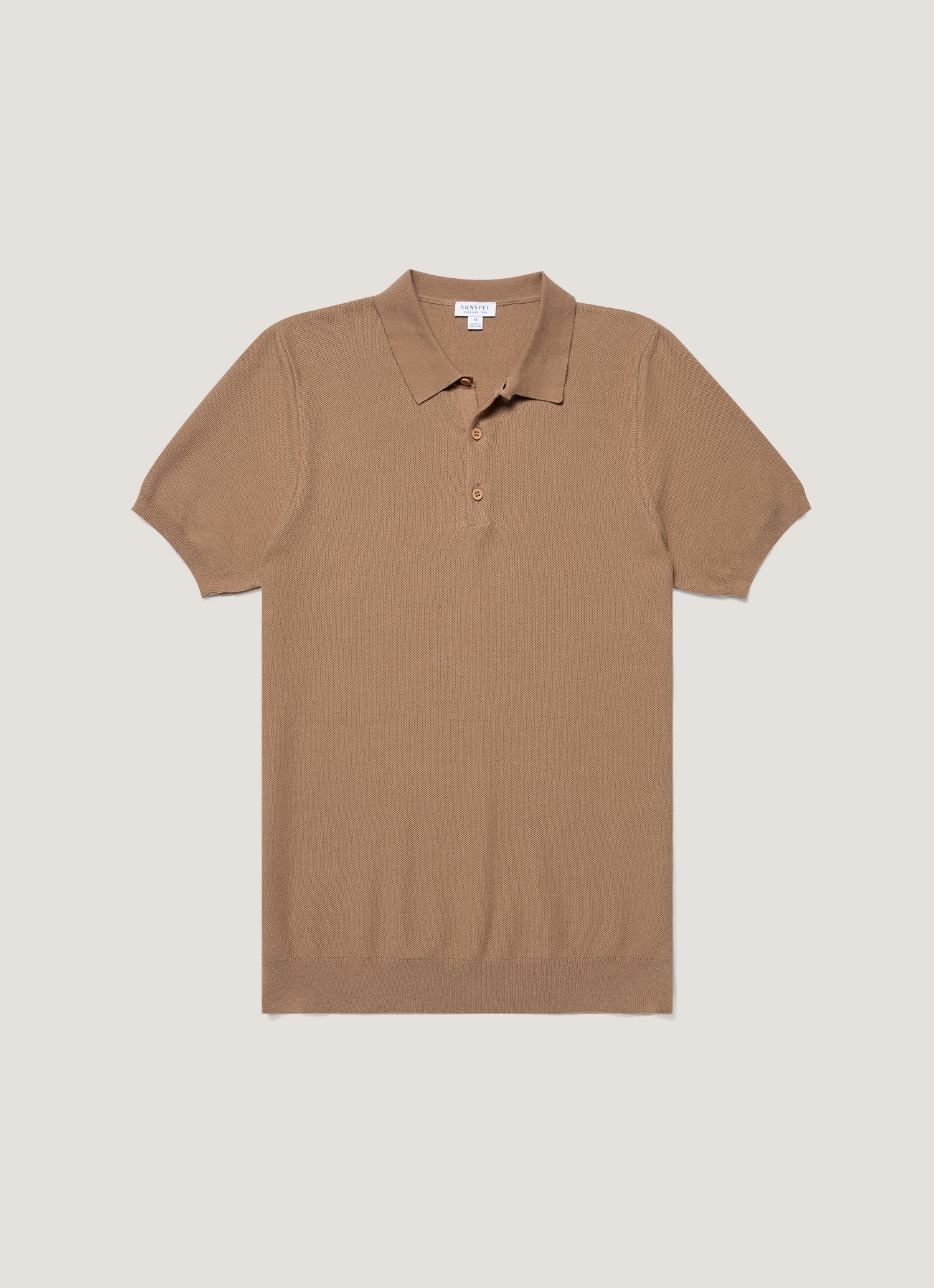 Men's Knit Polo Shirt in Dune