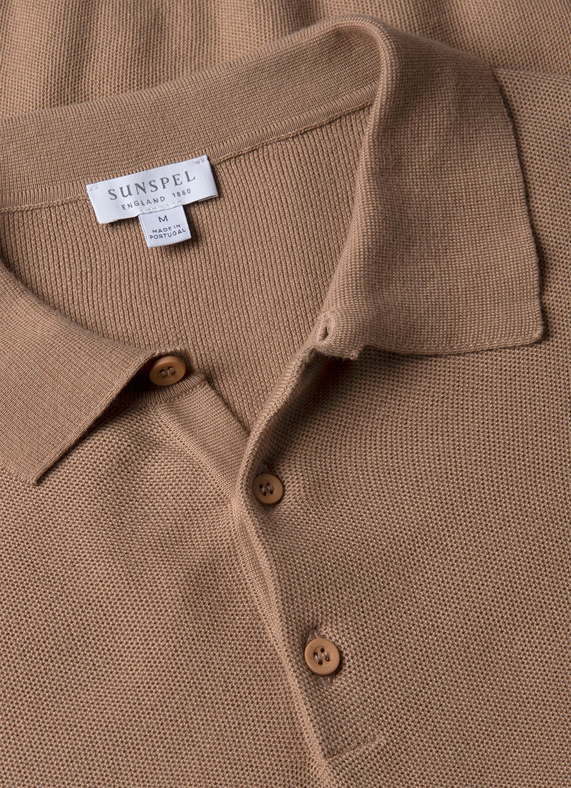 Men's Knit Polo Shirt in Dune