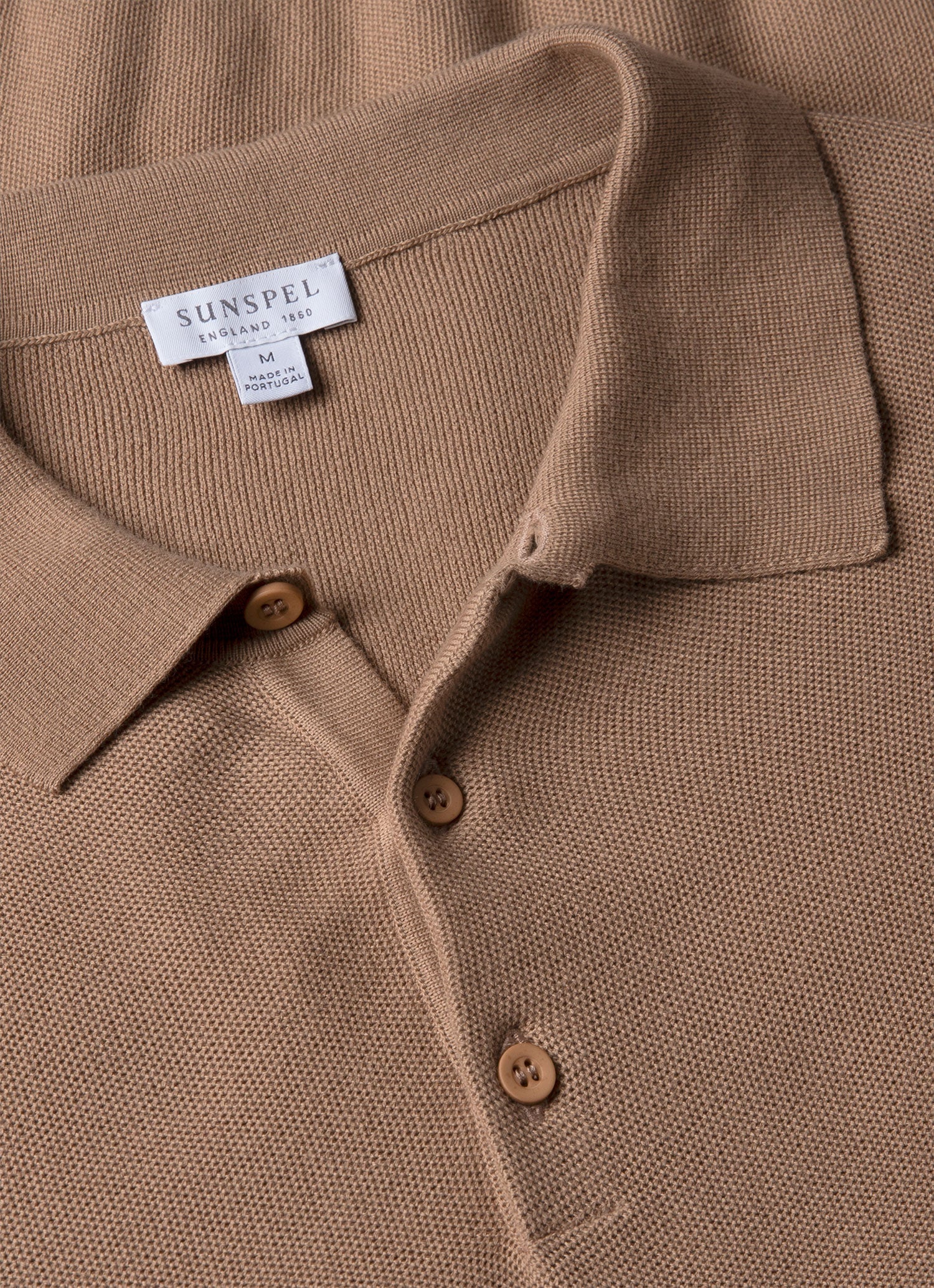 Men's Knit Polo Shirt in Dune