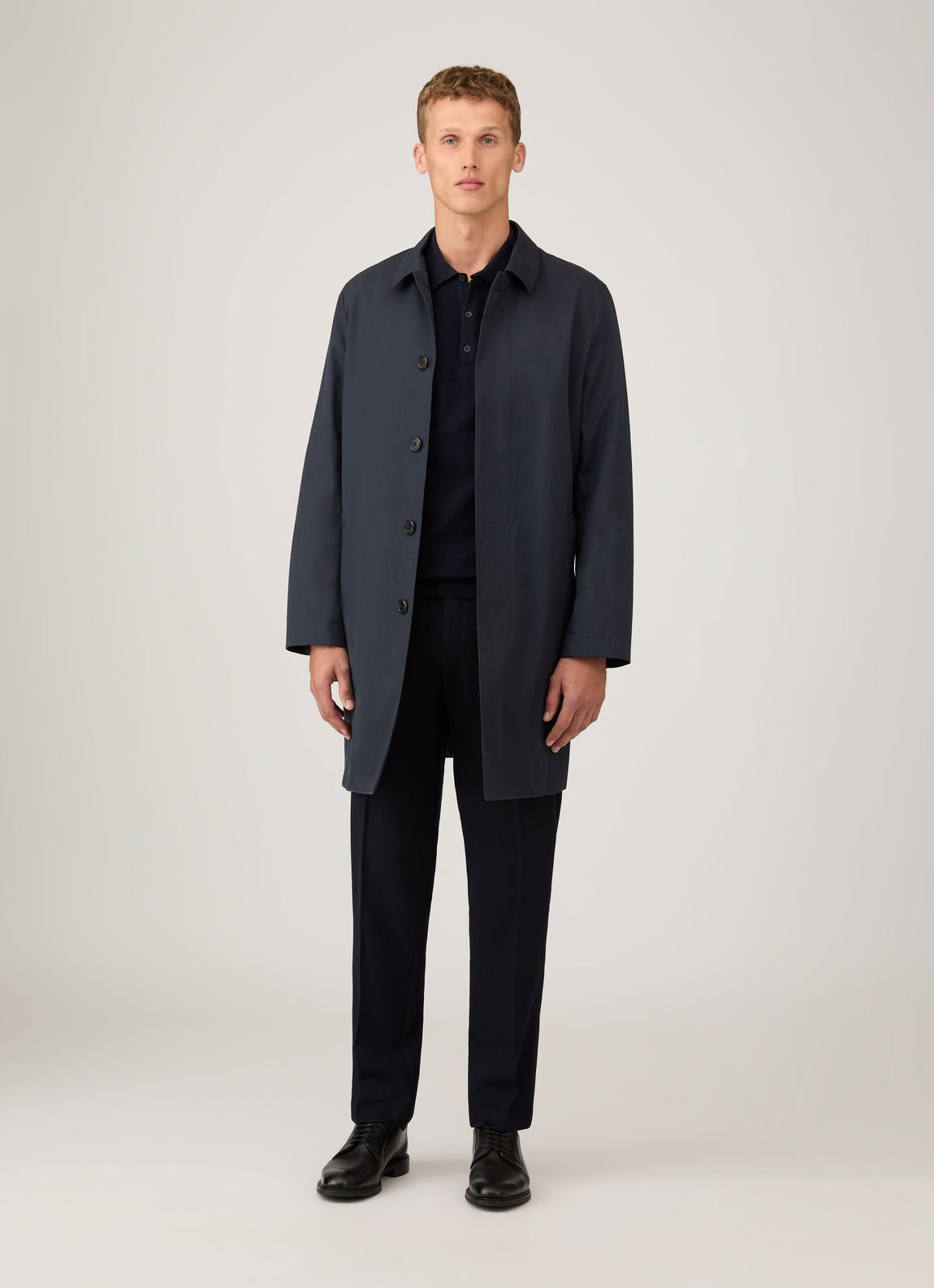 Men's Knit Polo Shirt in Navy