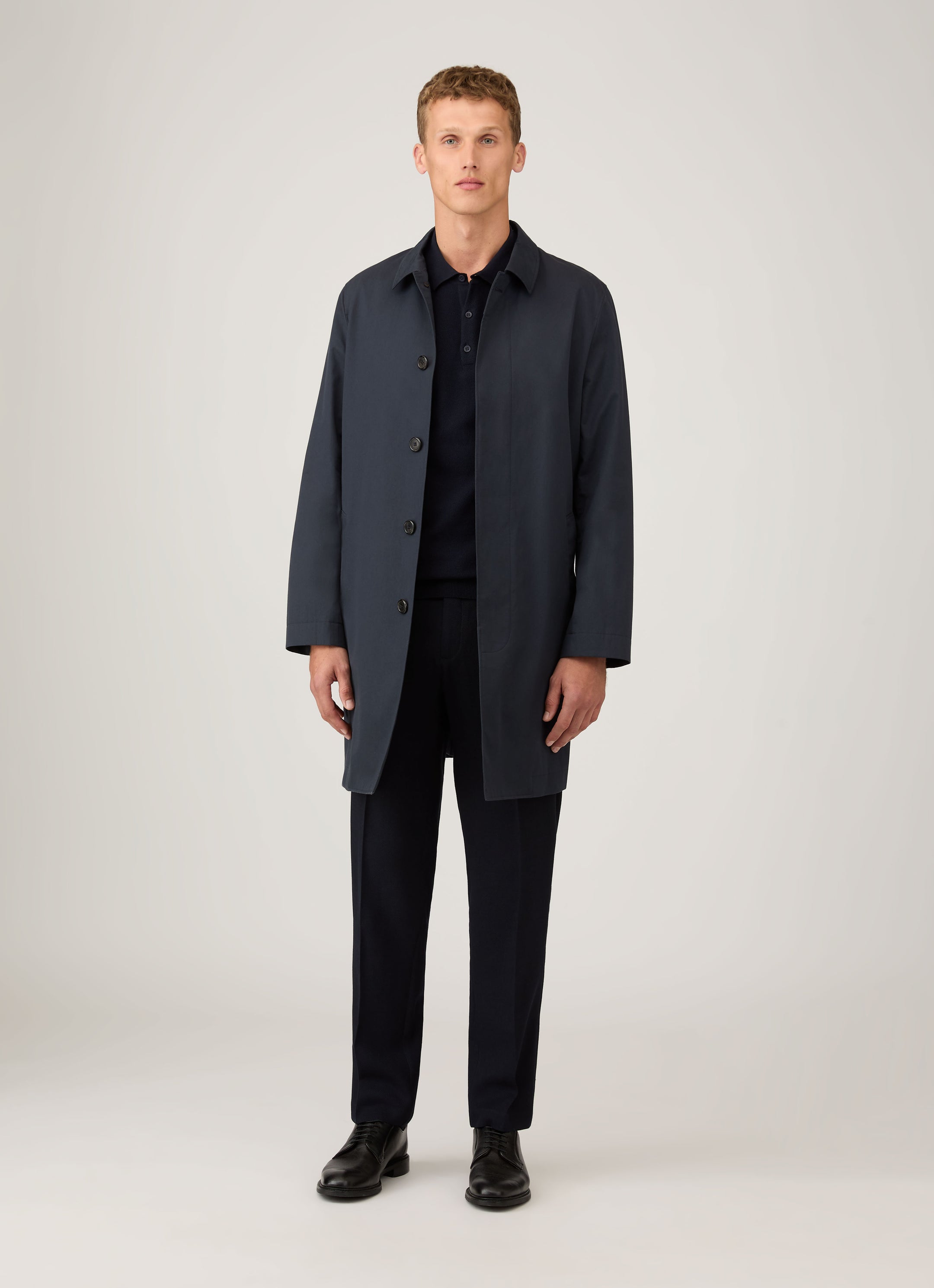 Men's Knit Polo Shirt in Navy