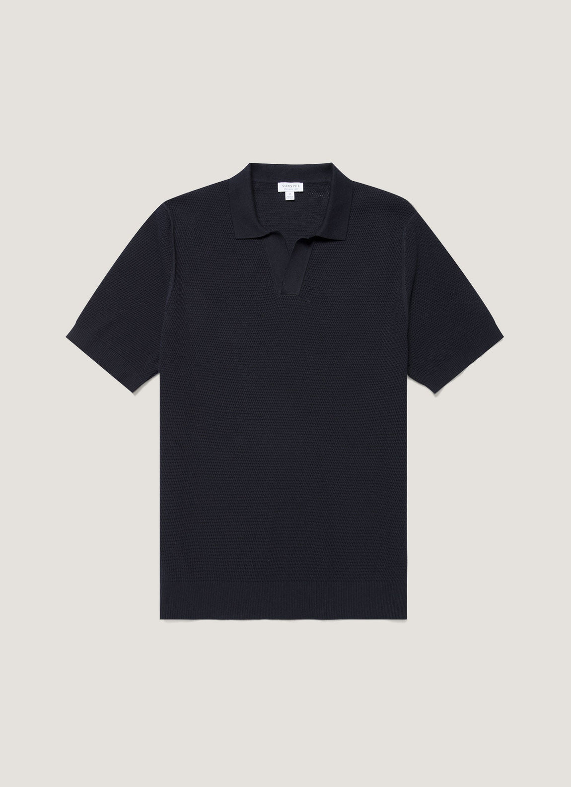 Men's Compact Mesh Knit Polo Shirt in Navy