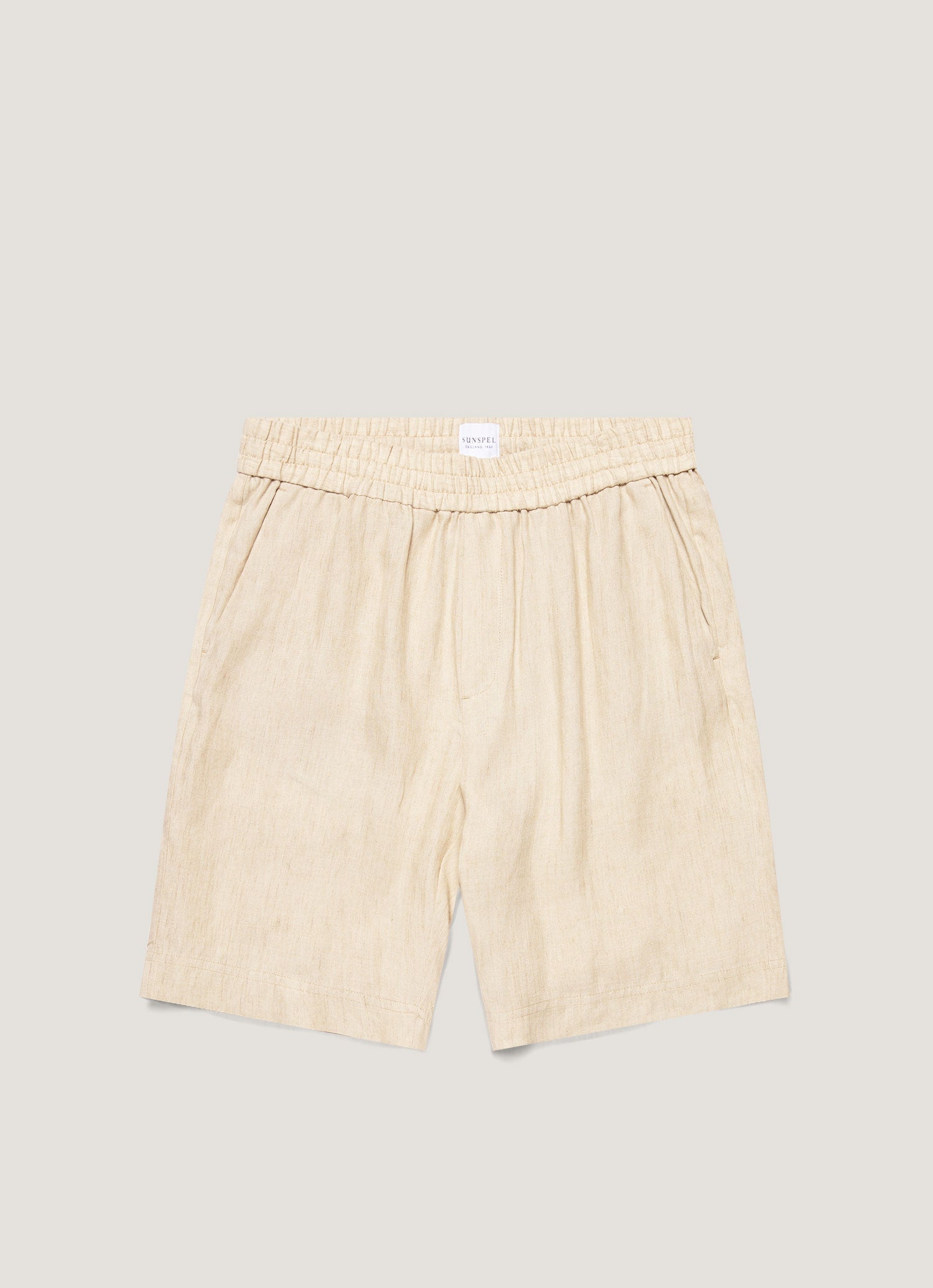 Men's Linen Drawstring Short in Light Sand